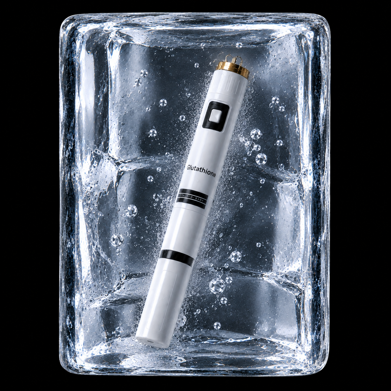 glutathione pen encased in ice glutathione pen encased in ice